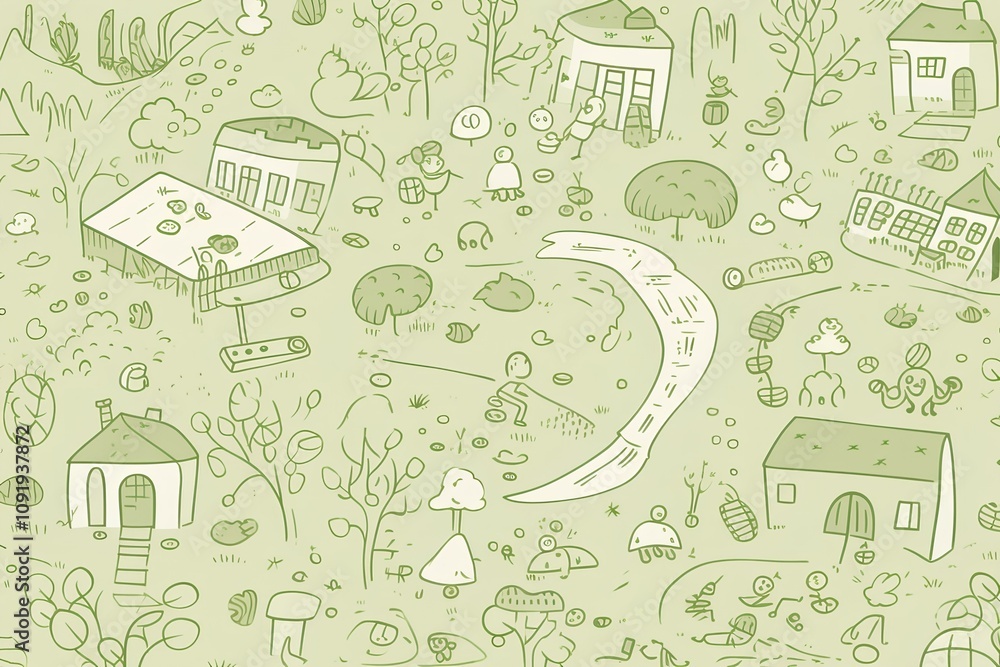 Fototapeta premium seamless pattern with houses