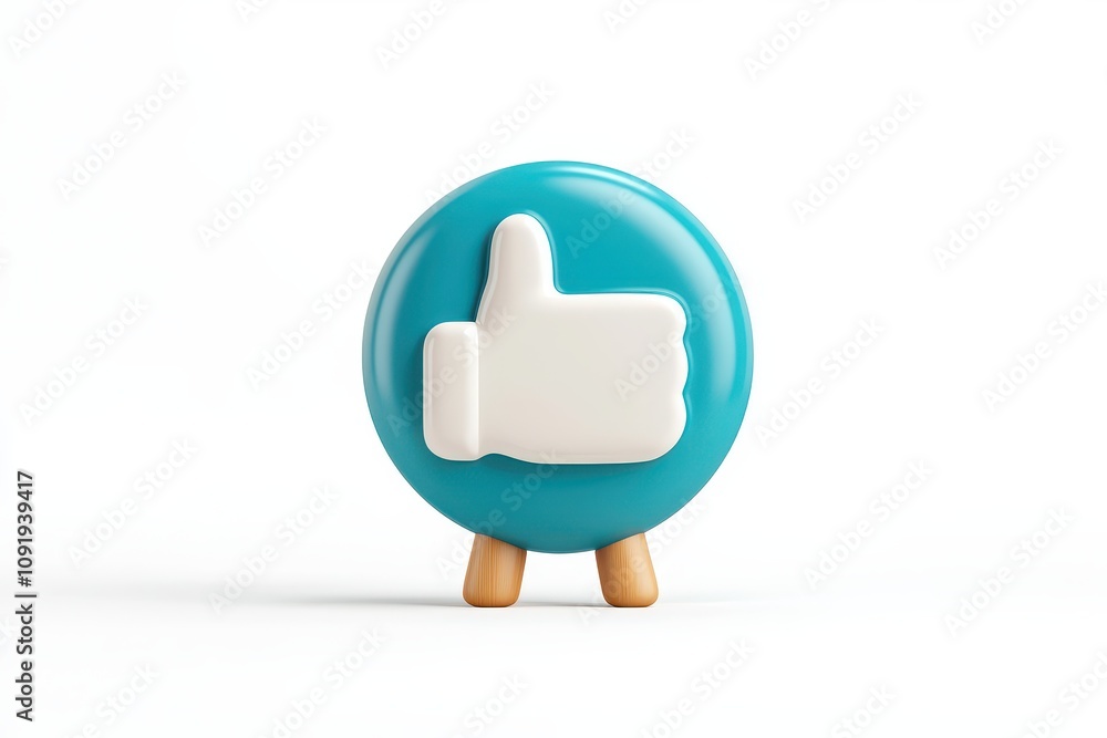 Fototapeta premium Vibrant Like Button Icon on Stand