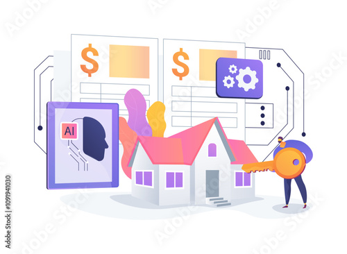 AI-Streamlined Property Management abstract concept vector illustration.