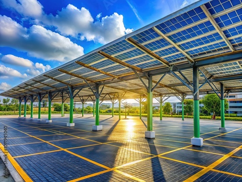 Empty Pontianak Parking Lot - Solar Roof - 2024 photo