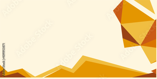 Orange poly art background with copy space area, simple template, autumn theme background