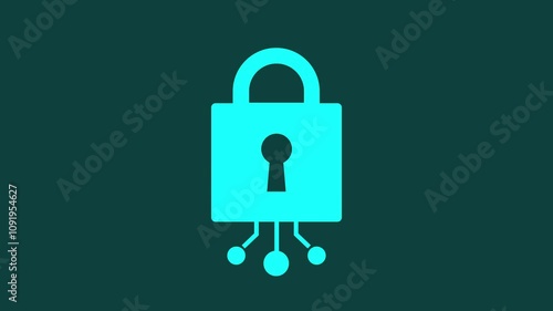 Cyber Security Icon And Closed Padlock Video Animated Background photo