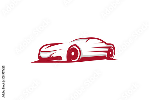 Illustration Auto Super Sports Outline Car Logo Design Silhoutte