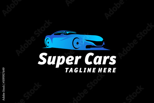 Illustration Auto Super Sports Outline Car Logo Design Silhoutte