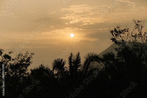 Sunset, late afternoon, beautiful sunset landscape