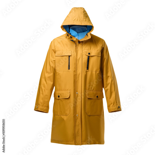 Raincoat, front view, transparent background image