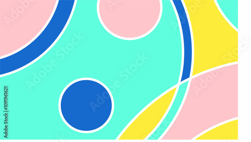 Randomly arranged circle shapes background, random circle geometric backgrounds with colorful and cheerful colors, summer theme background, fun, happy