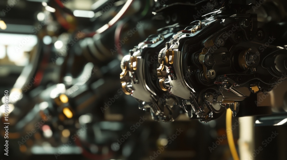 Fototapeta premium Detailed Close-Up of Futuristic Mechanical Gear System
