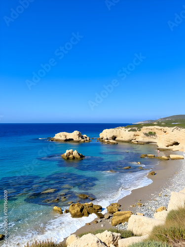 plage de la route des Sanguinaires, Ajaccio, Corse photo