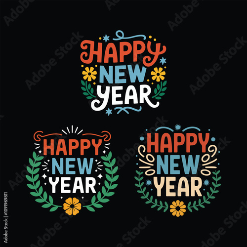 Wallpaper Mural Wish You a Happy New Year 2025, Typography Vector Design illustration Torontodigital.ca