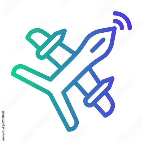 drone Line Gradient Icon