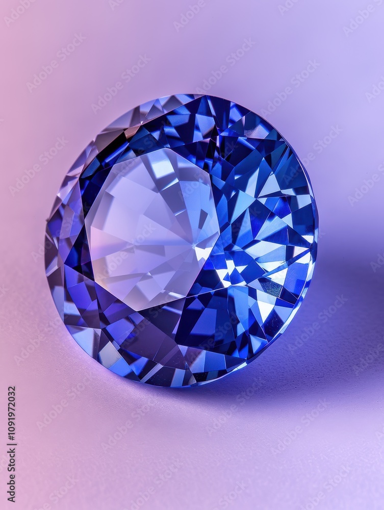 Fototapeta premium Sapphire jewel display studio setting gem photography close-up elegance