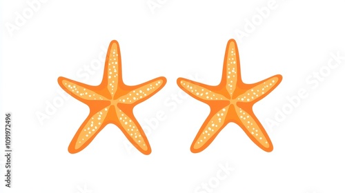 Bright and Colorful Orange Starfish on a Clean White Background for Summer Themes and Coastal Designs in Stock Photography