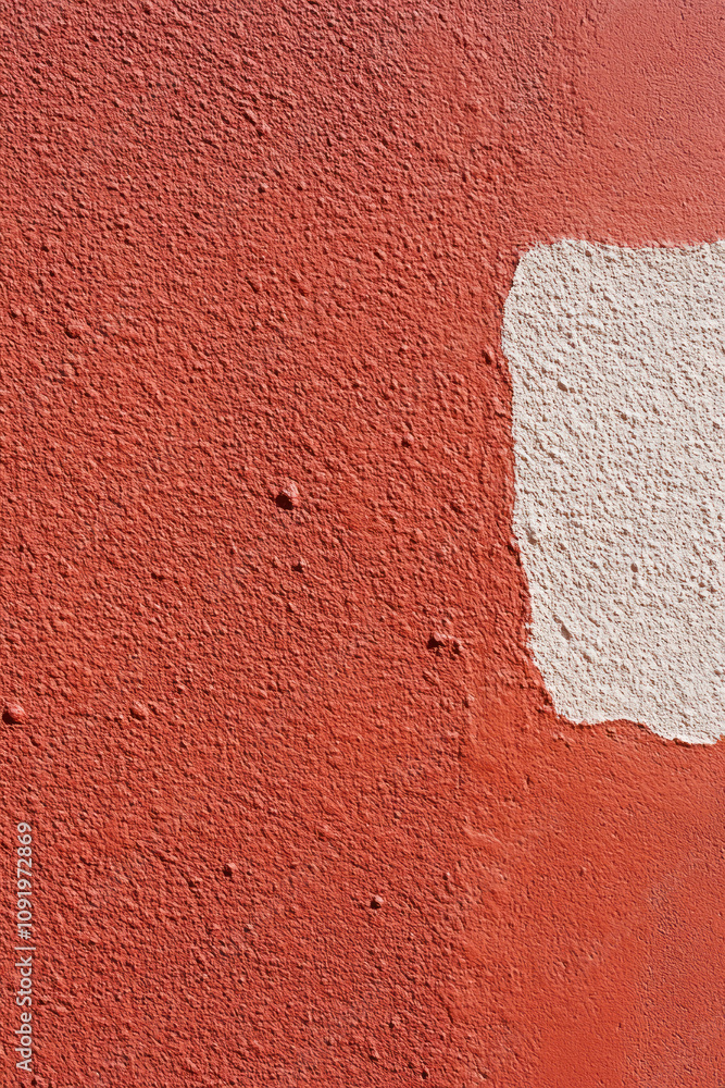 Fototapeta premium Red surface wall texture for vertical background, used painted wall