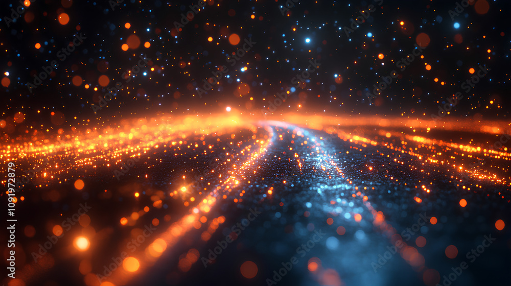 Fototapeta premium Abstract Glowing Lines Depicting High-Speed Optical Data Transmission