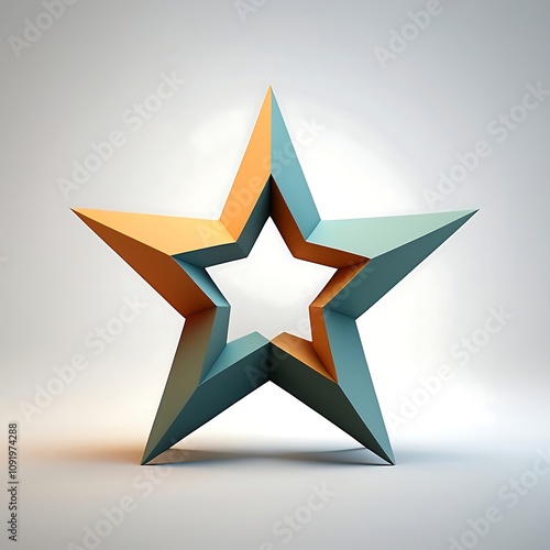 Colorful 3D star on light background. photo