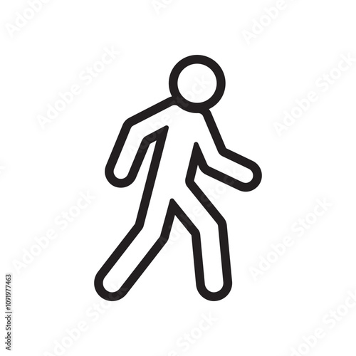 line icon walk sign flat vector on white background