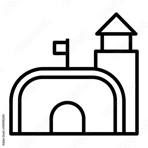 warehouse Line Icon