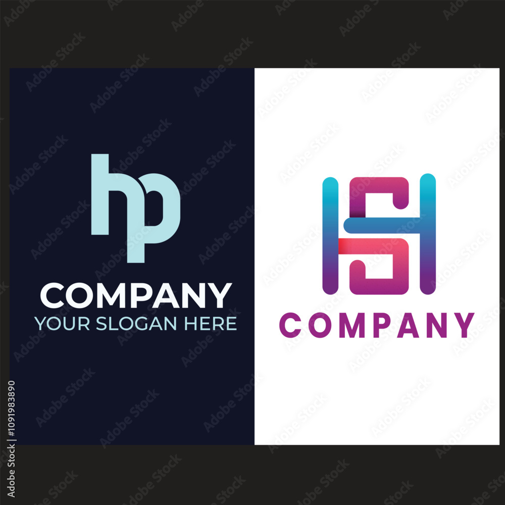 Fototapeta premium H alphabet letter Corporate business company marketing logo design elegant and badge design collection vector logo