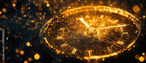 Wallpaper Mural Glowing golden clock face with bokeh lights. Torontodigital.ca