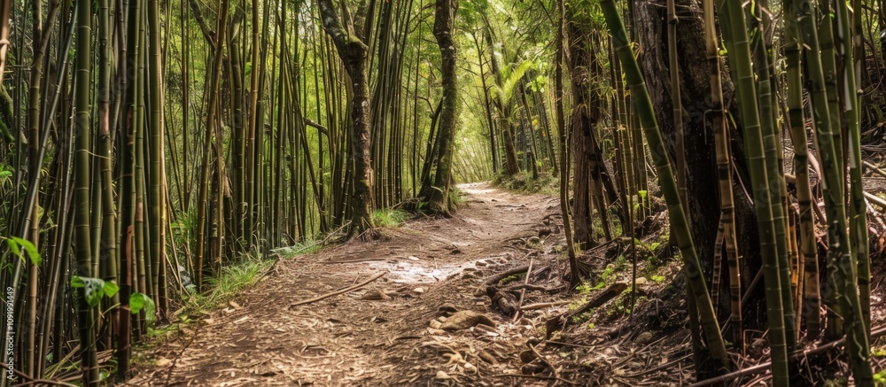 Obraz premium Path through bamboo forest