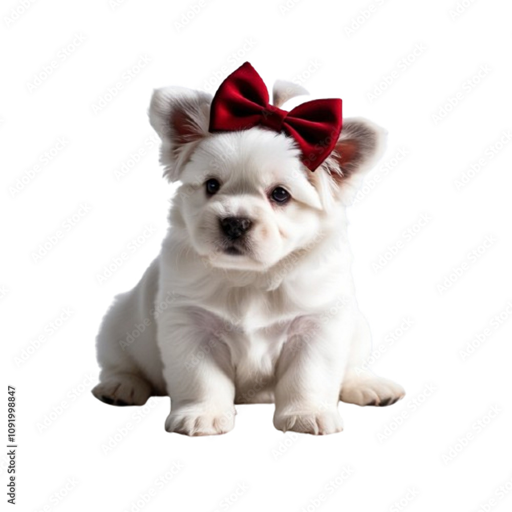 Obraz premium french bulldog puppy wearing santa hat
