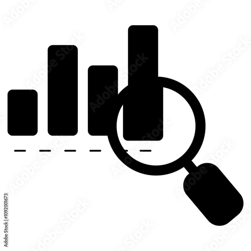 statistical bar graph observation icon