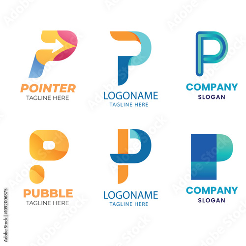 d alphabet letter Corporate business company marketing logo design elegant and badge design collection  vector logo