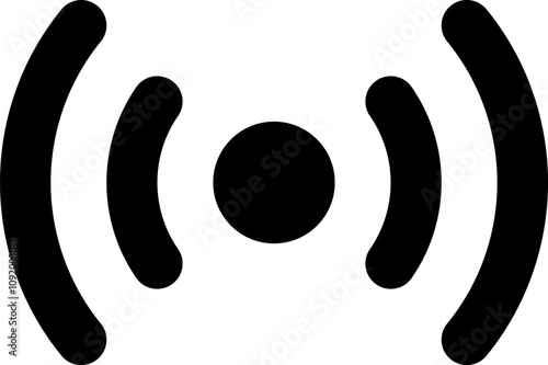 Simple icon of radio waves, sound waves, live streaming