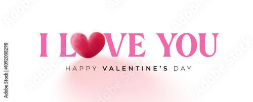 Happy Valentines Day typography with handwritten calligraphy text, isolated on pink background. Romantic Template design for celebrating valentine's Day on 14 February. Vector Illustration