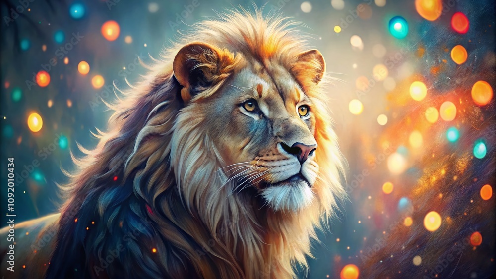 Captivating Bokeh Effect Lion Sketches with Artistic Flair and Vibrant Colors for Stunning Wall Art and Home Decor Inspiration