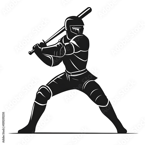 A Knight in Full Armor Holding a Baseball Bat