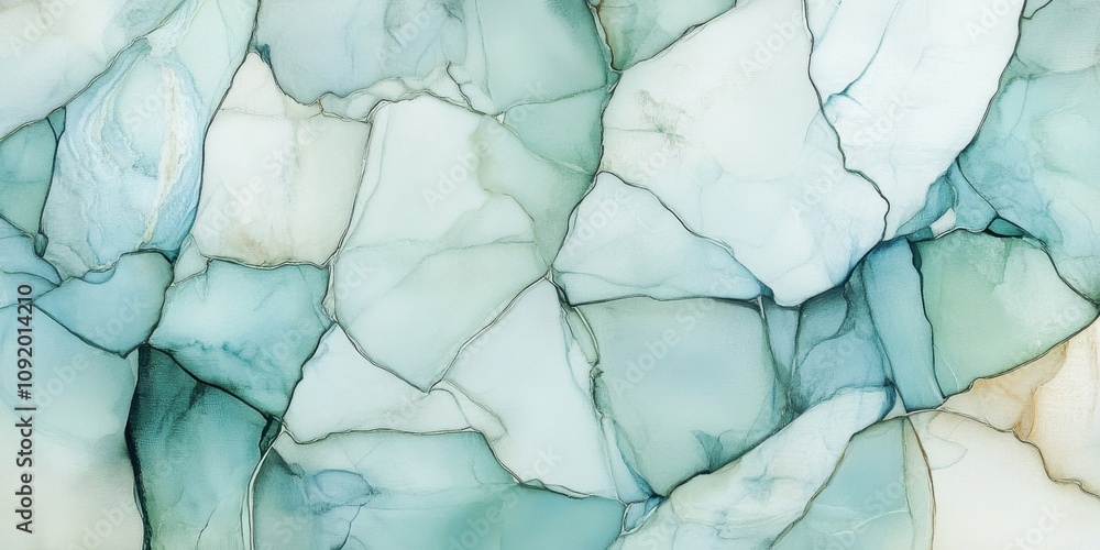 Naklejka premium Mosaic-like patterns Pale blue green Abstract pattern