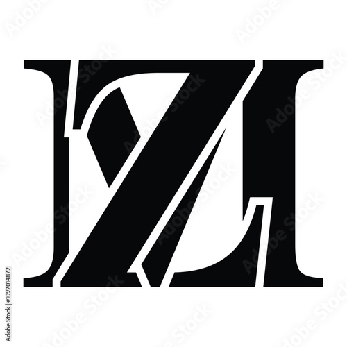 ZM letter black logo icon template 1 photo