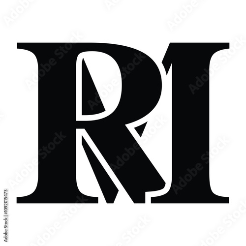 RM letter black logo icon template 1