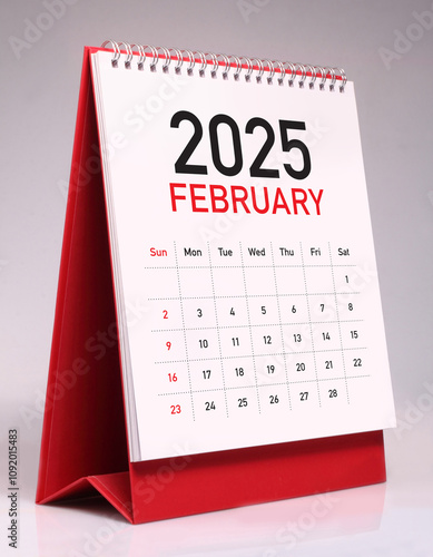 February 2025 desk calendar