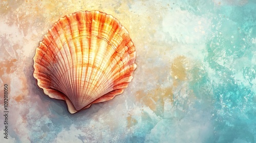 Sea shell on a white background. photo