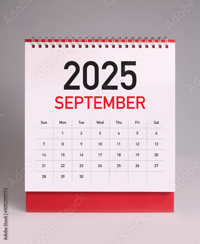 September 2025 desk calendar