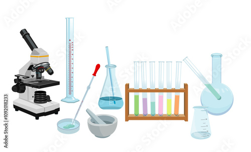 化学実験器具のベクターイラストセット