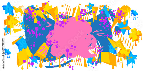 Graffiti abstract background. Abstract modern Messaging sign street art decoration, Discussion icon performed in urban painting style.