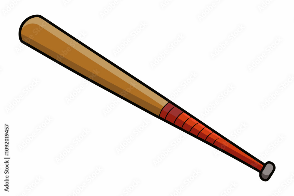 Baseball bat close up, isolated over the white background vector illustration Baseball bat close up, isolated over the white background vector illustration