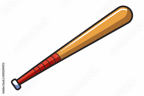 Baseball bat close up, isolated over the white background vector illustration photo