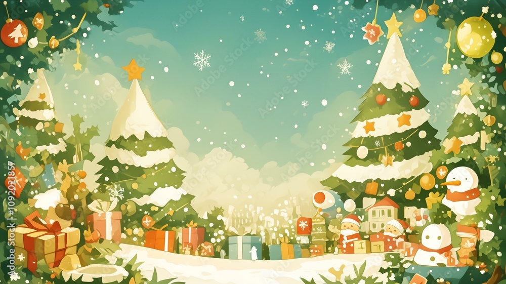 Fototapeta premium クリスマスの背景画像