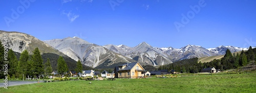 Modern Wooden Houses at Castle Hill, New Zea;and photo