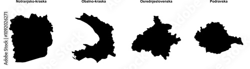 Notranjsko-kraska, Obalno-kraska, Osrednjeslovenska, Podravska outline maps