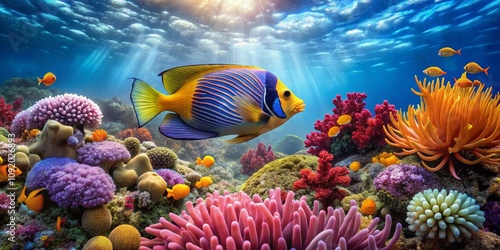 Angelfish and Anemones: A Vibrant Ocean Panorama for Underwater Photography Lovers