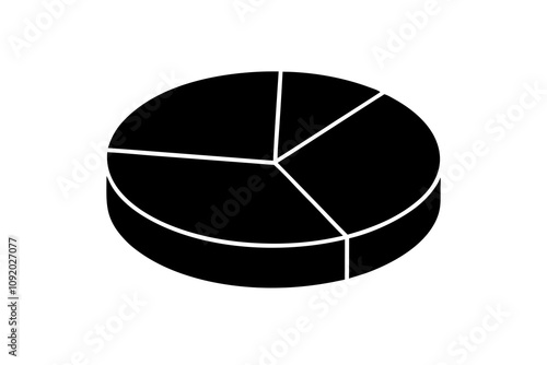 Pie Chart | isolated silhouette vector illustration on white background