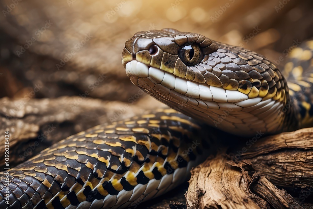 Obraz premium Snake on nature background