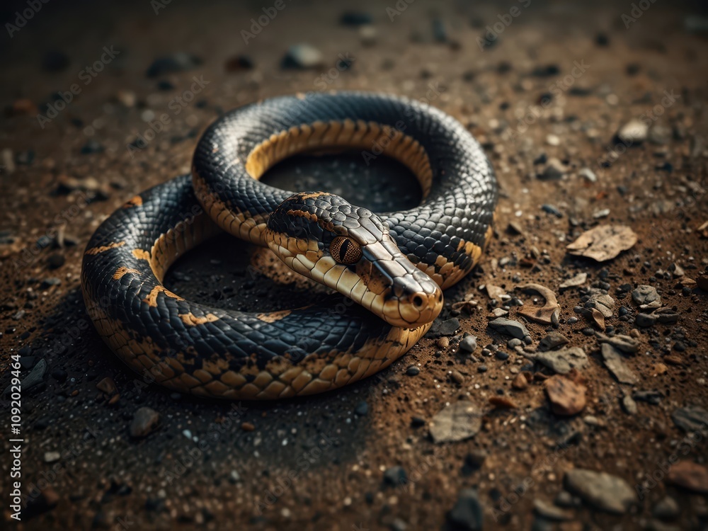 Obraz premium Snake on nature background