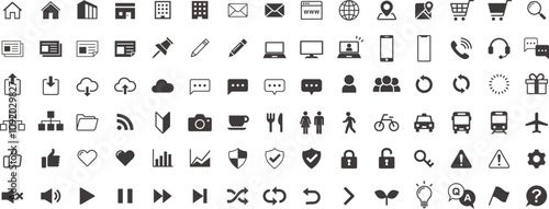 Web site, Information technology vector icon set	